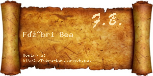 Fábri Bea névjegykártya